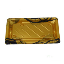 Gold and black mixed color sushi plate, golden food tray